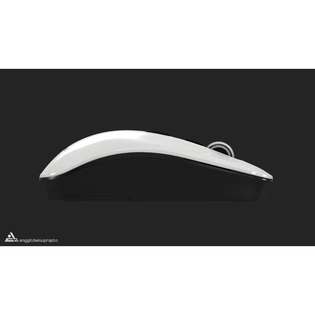 Wireless Mouse 3D Model – Low Poly Ergonomic Design, FBX - View 19