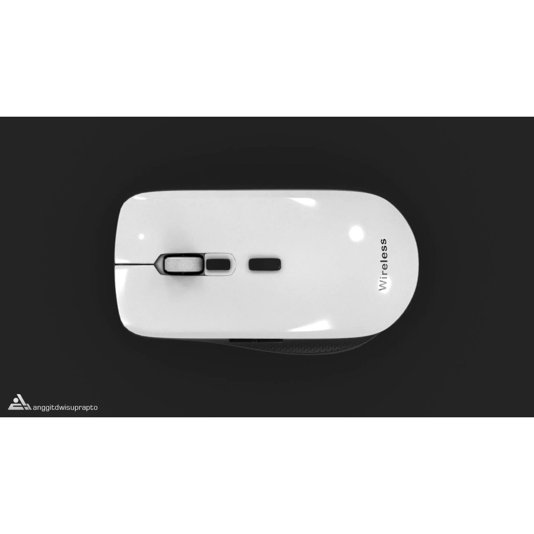 Wireless Mouse 3D Model – Low Poly Ergonomic Design, FBX - View 2