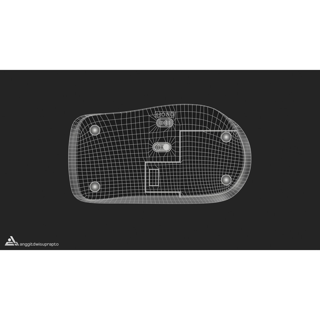 Wireless Mouse 3D Model – Low Poly Ergonomic Design, FBX - View 20