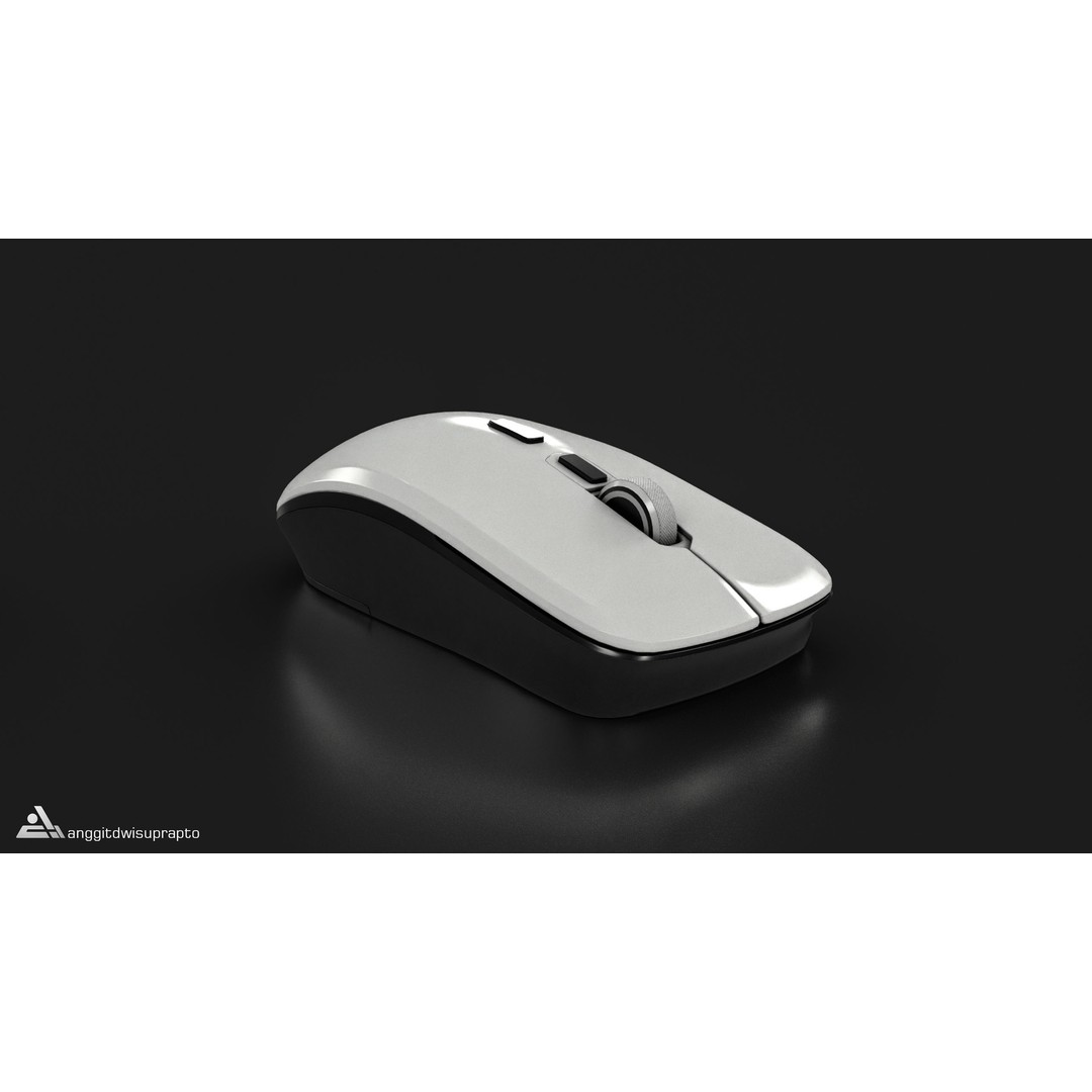 Wireless Mouse 3D Model – Low Poly Ergonomic Design, FBX - View 5