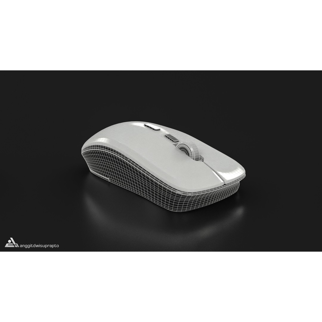 Wireless Mouse 3D Model – Low Poly Ergonomic Design, FBX - View 6