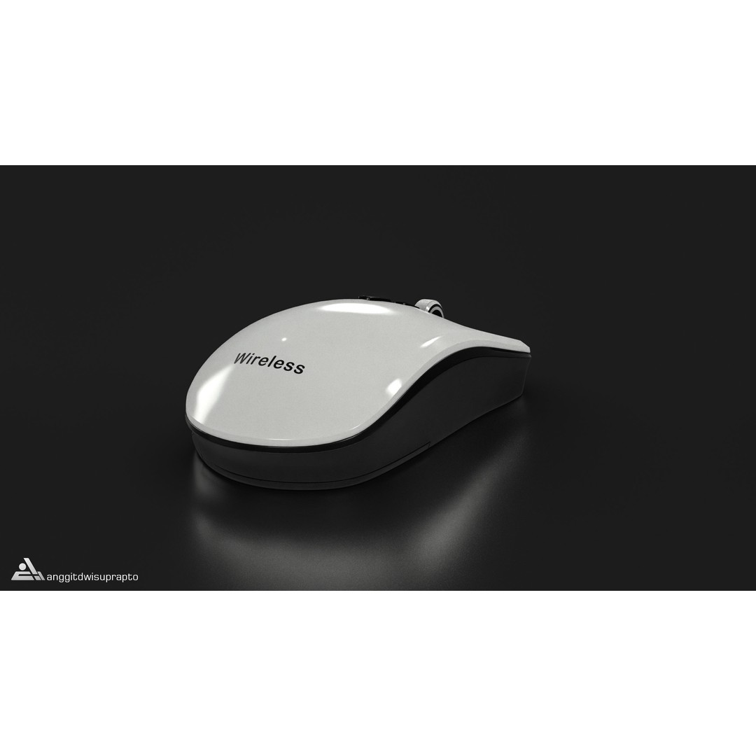 Wireless Mouse 3D Model – Low Poly Ergonomic Design, FBX - View 7