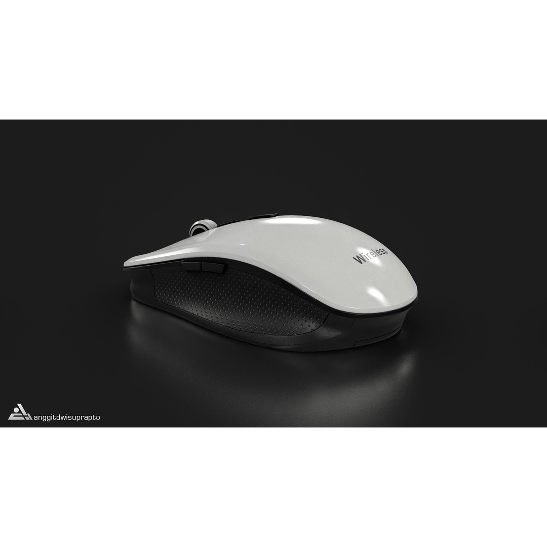 Wireless Mouse 3D Model – Low Poly Ergonomic Design, FBX - View 8