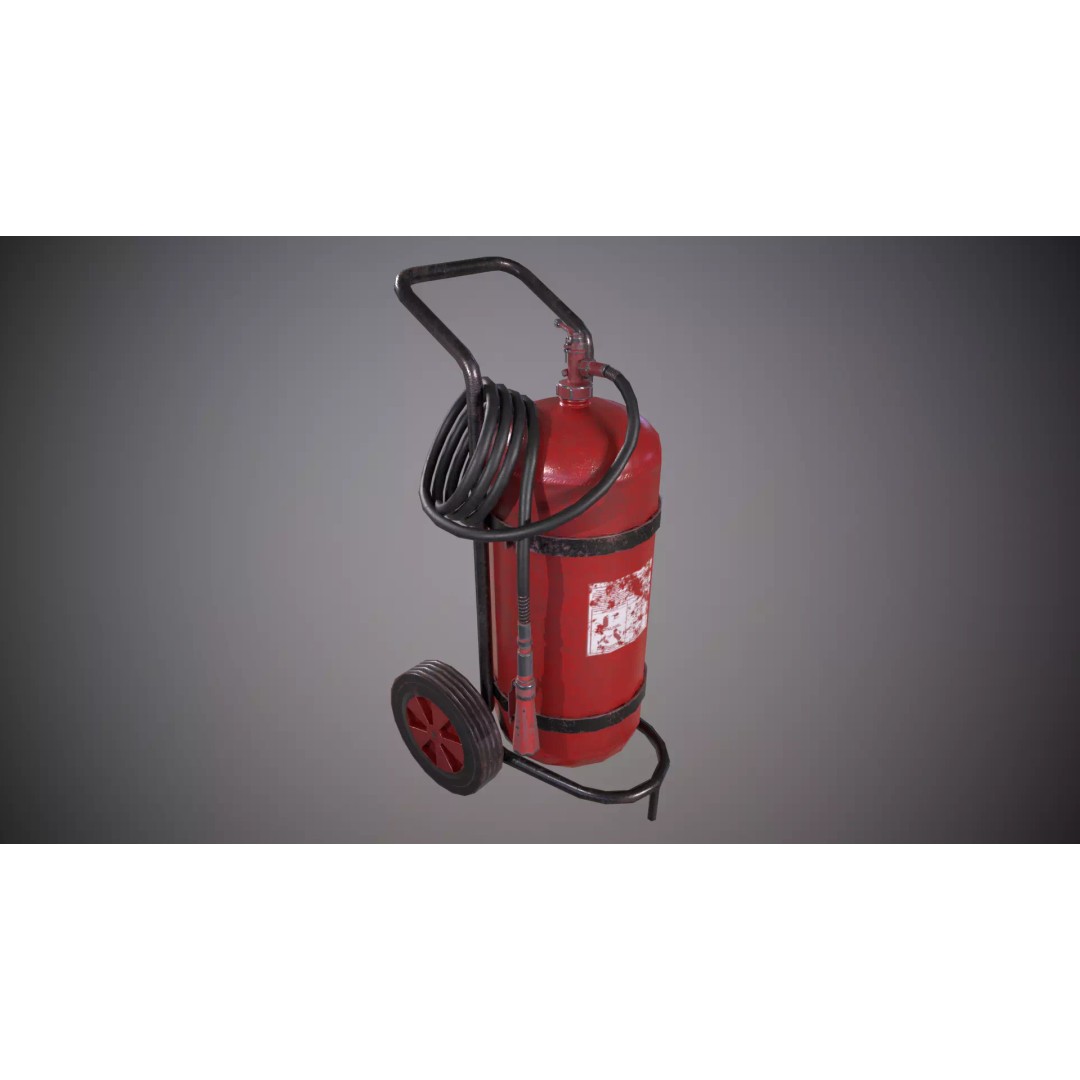 Fire Extinguisher 3D Model – Low Poly PBR Asset for Games, FBX, OBJ - View 2