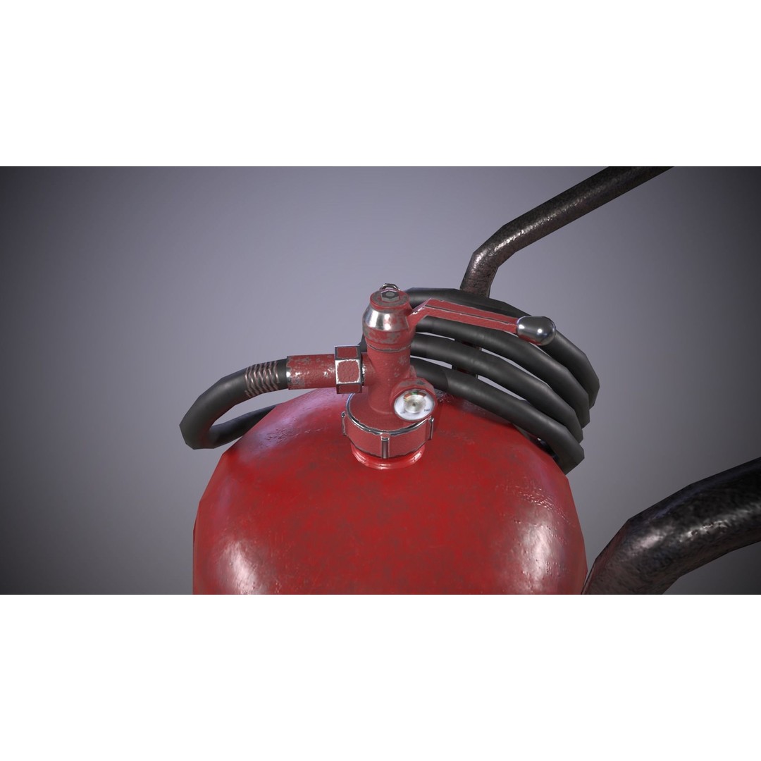 Fire Extinguisher 3D Model – Low Poly PBR Asset for Games, FBX, OBJ - View 5