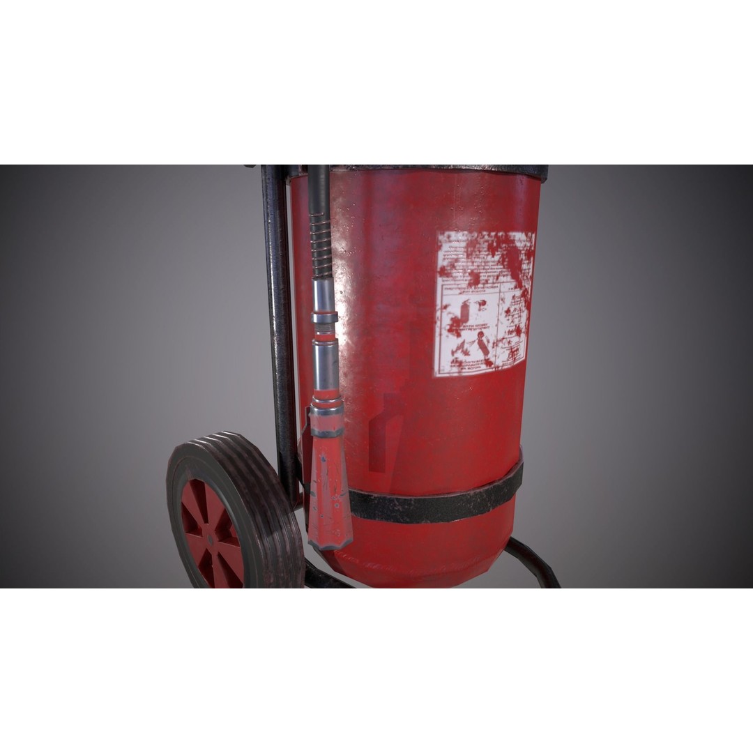 Fire Extinguisher 3D Model – Low Poly PBR Asset for Games, FBX, OBJ - View 6