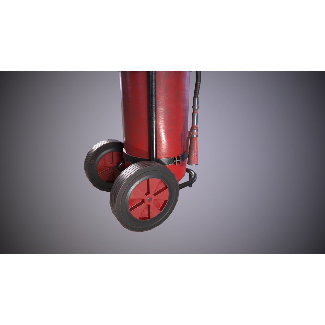 Fire Extinguisher 3D Model – Low Poly PBR Asset for Games, FBX, OBJ - View 7