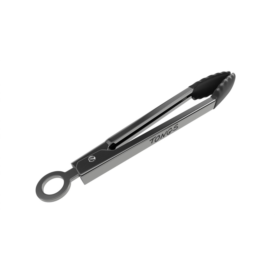 Stainless Steel Tongs 3D Model – Realistic Kitchen Utensils, FBX - View 3