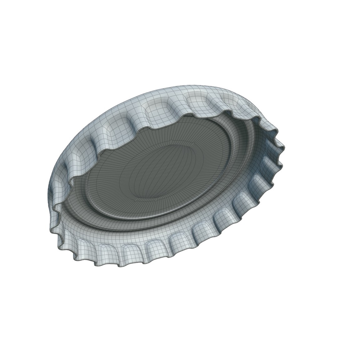 Metal Bottle Cap 3D Model – Realistic Low Poly Asset, FBX, OBJ - View 12