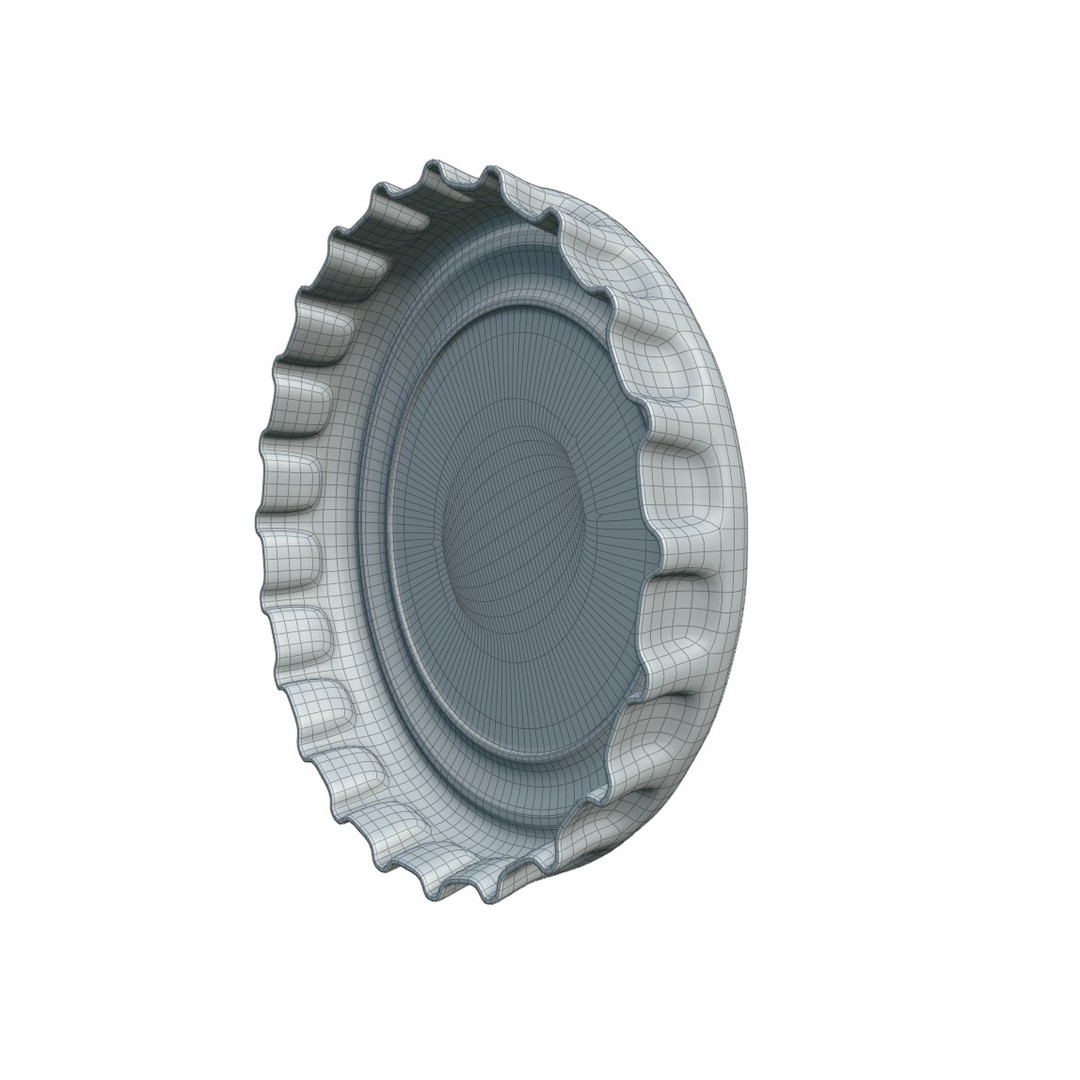 Metal Bottle Cap 3D Model – Realistic Low Poly Asset, FBX, OBJ - View 17