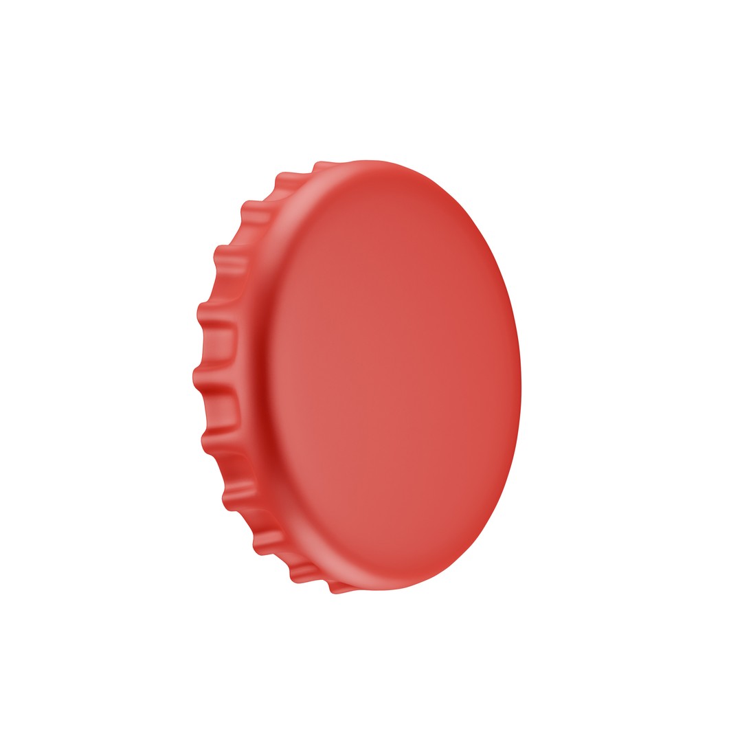 Metal Bottle Cap 3D Model – Realistic Low Poly Asset, FBX, OBJ - View 3