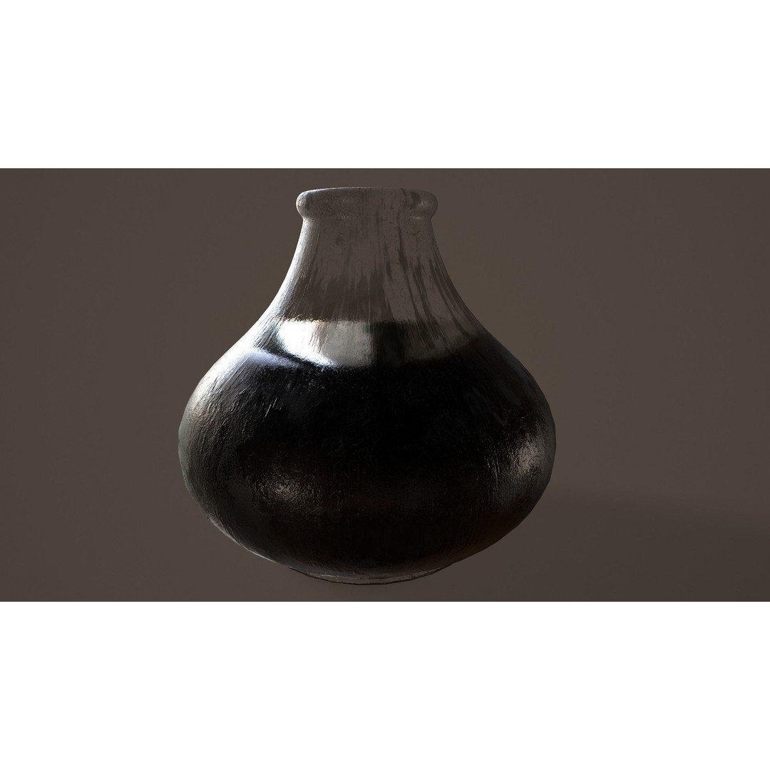 Quill and Glass Inkpot 3D Model – Low Poly PBR Game Asset, FBX - View 6