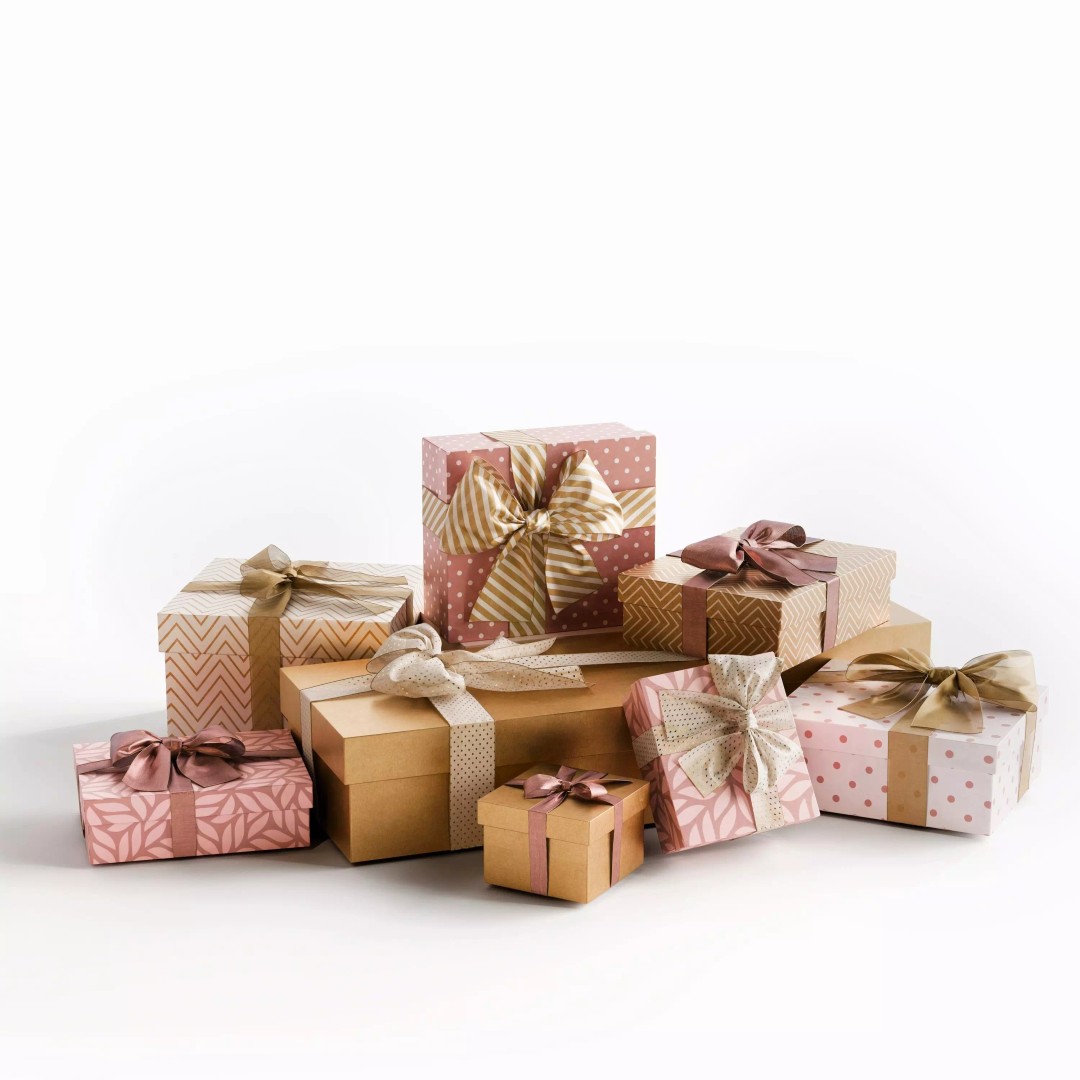 Gift Boxes 3D Model – Holiday Decoration PBR Asset, Blender, FBX, OBJ - View 4