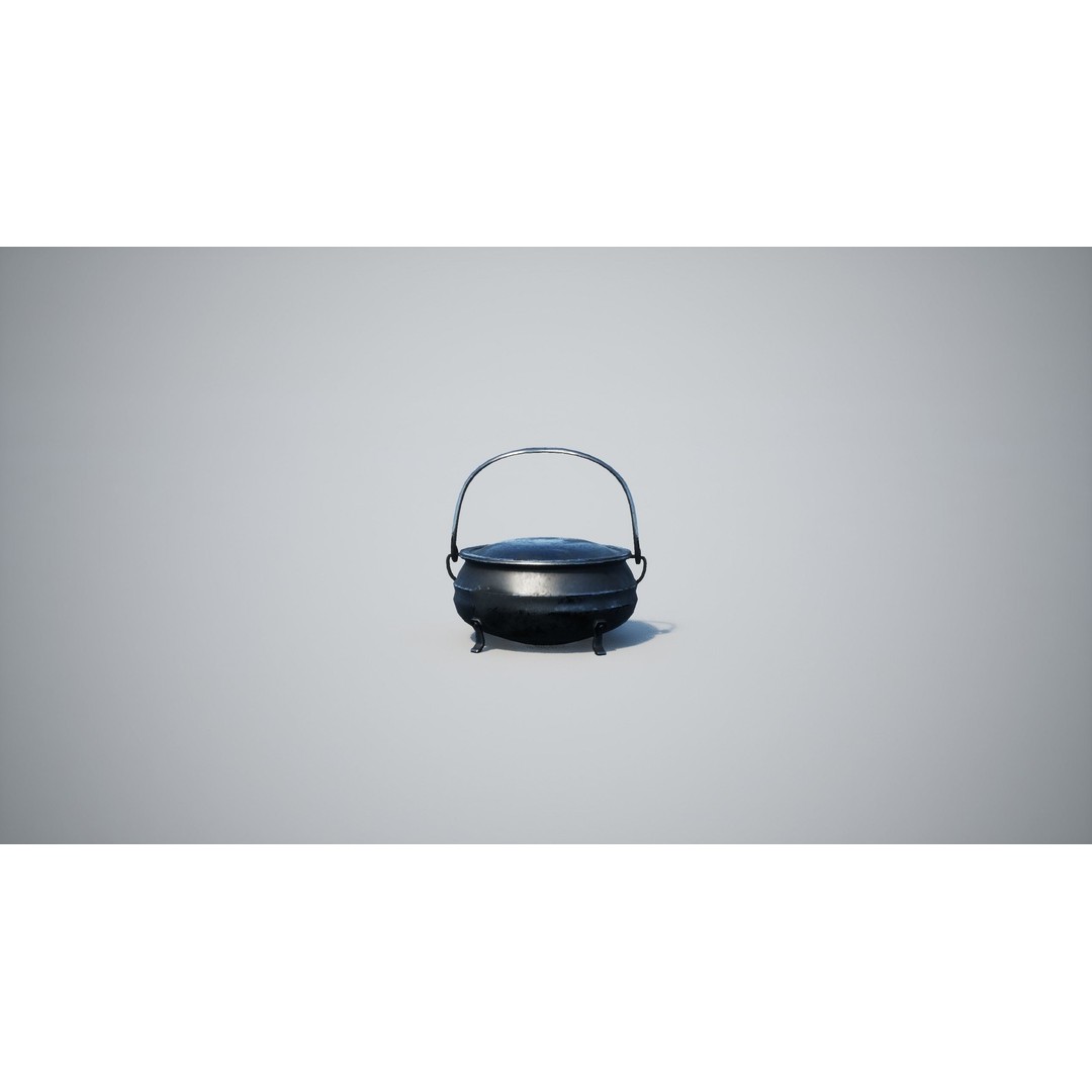 Cauldron 3D Model – Low Poly Game-Ready Asset with PBR Textures - View 11