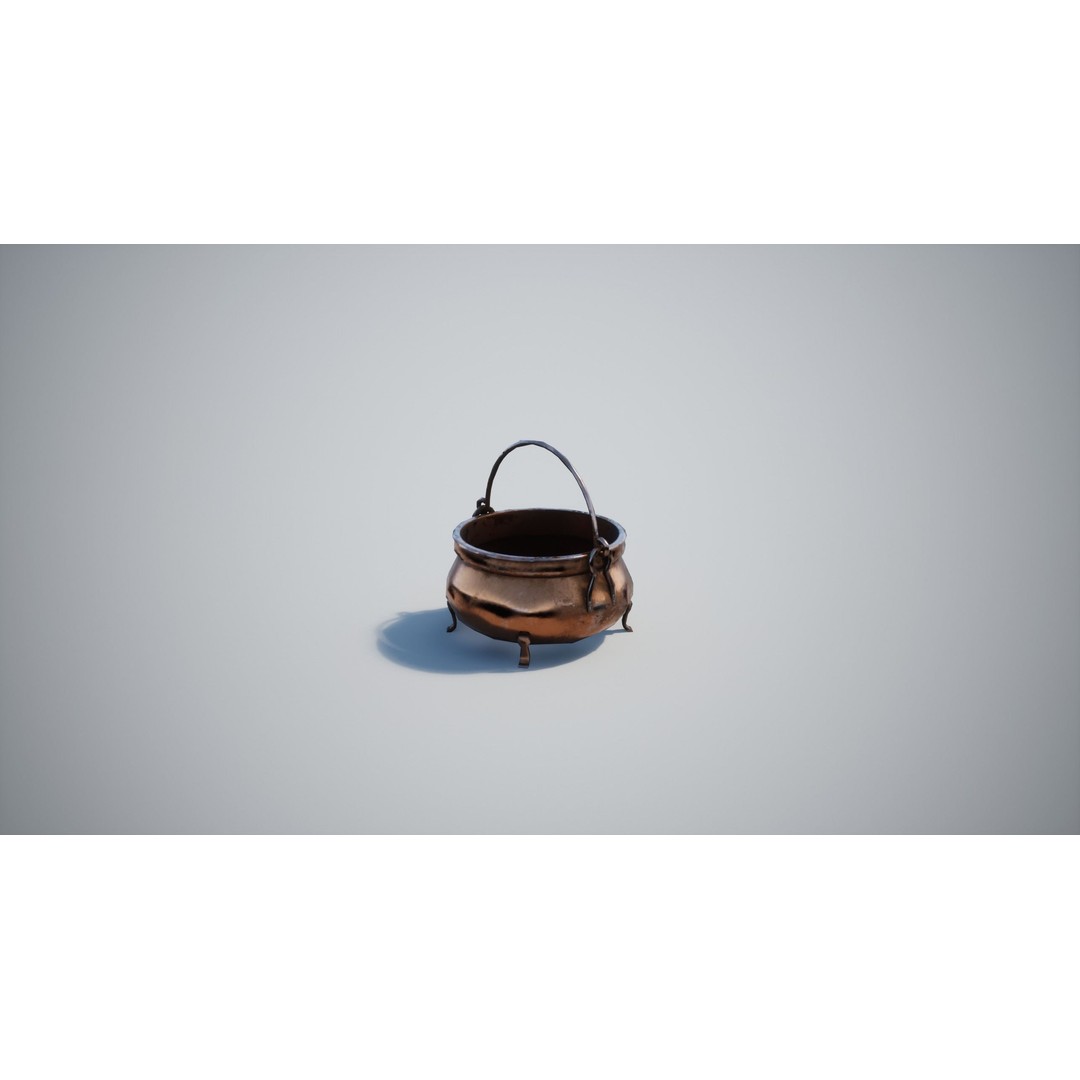 Cauldron 3D Model – Low Poly Game-Ready Asset with PBR Textures - View 15