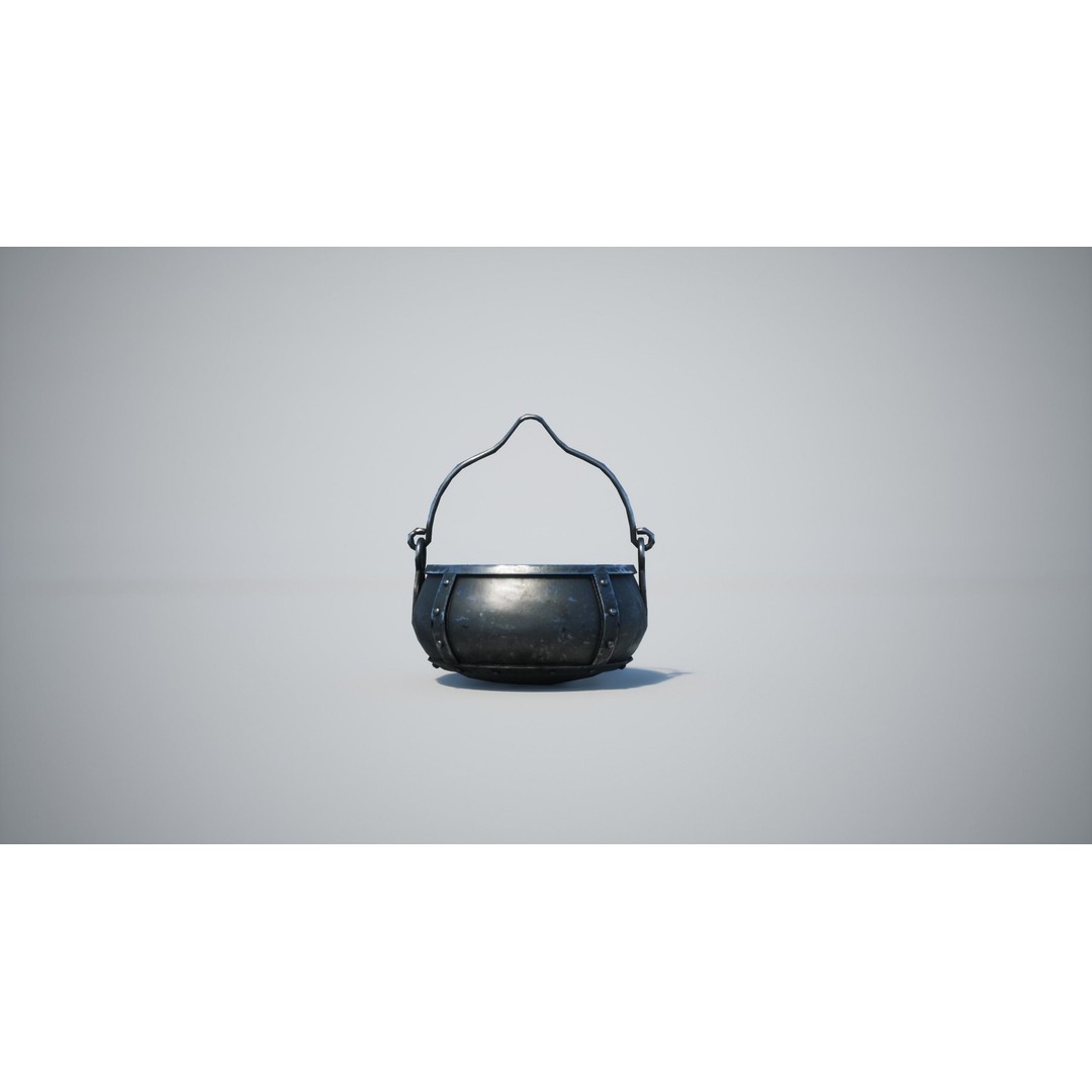 Cauldron 3D Model – Low Poly Game-Ready Asset with PBR Textures - View 3