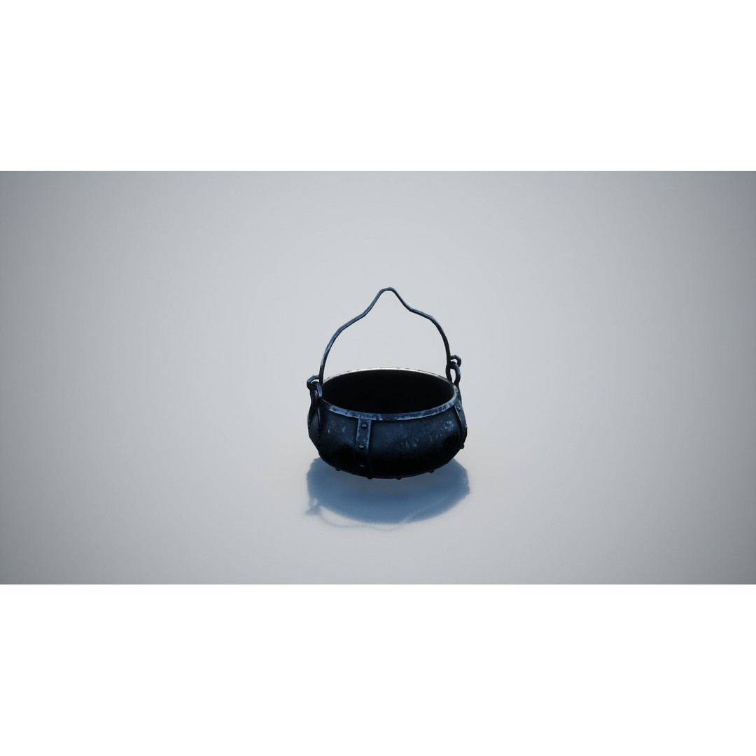 Cauldron 3D Model – Low Poly Game-Ready Asset with PBR Textures - View 5