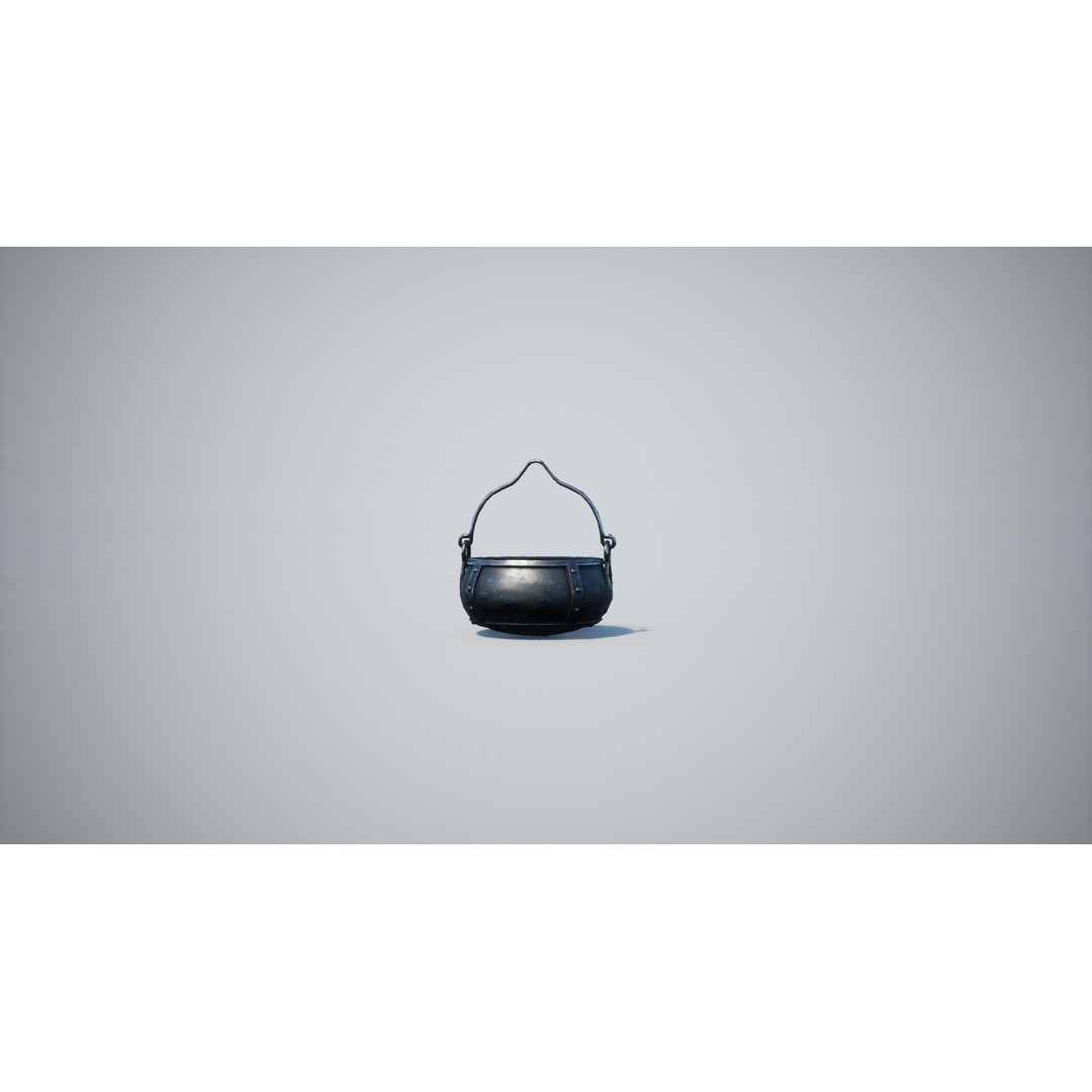 Cauldron 3D Model – Low Poly Game-Ready Asset with PBR Textures - View 6
