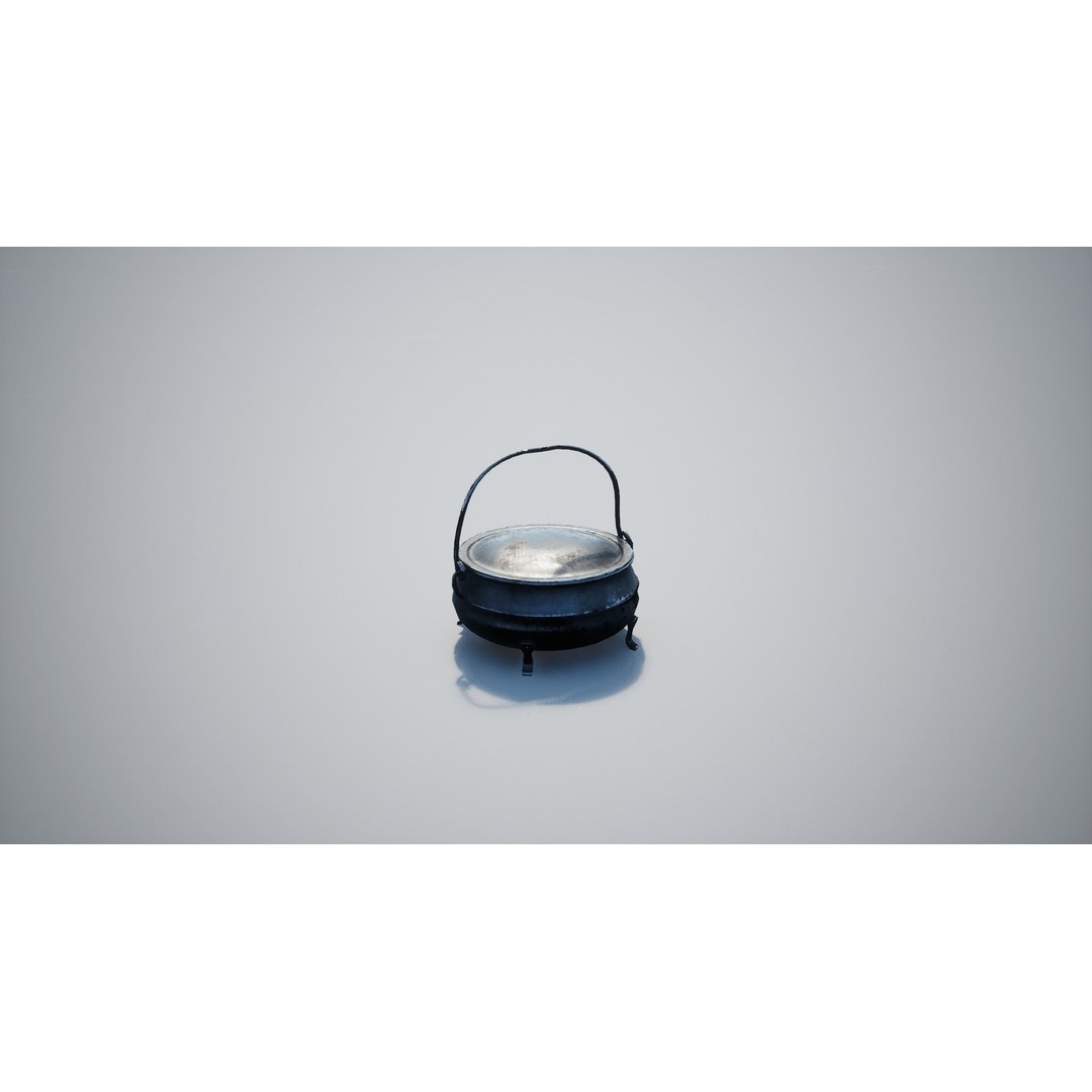 Cauldron 3D Model – Low Poly Game-Ready Asset with PBR Textures - View 9