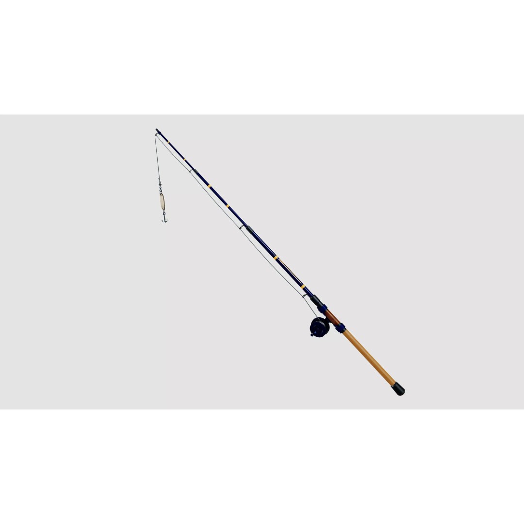 Fishing Rod 3D Model – Low Poly PBR Model, FBX Format - View 2