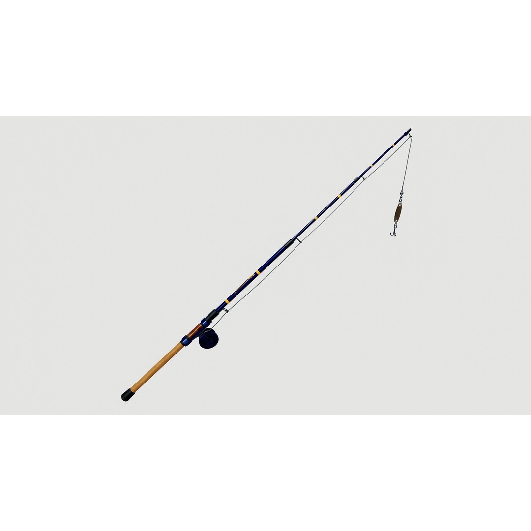 Fishing Rod 3D Model – Low Poly PBR Model, FBX Format - View 3