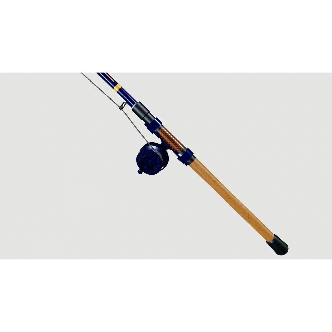 Fishing Rod 3D Model – Low Poly PBR Model, FBX Format - View 5