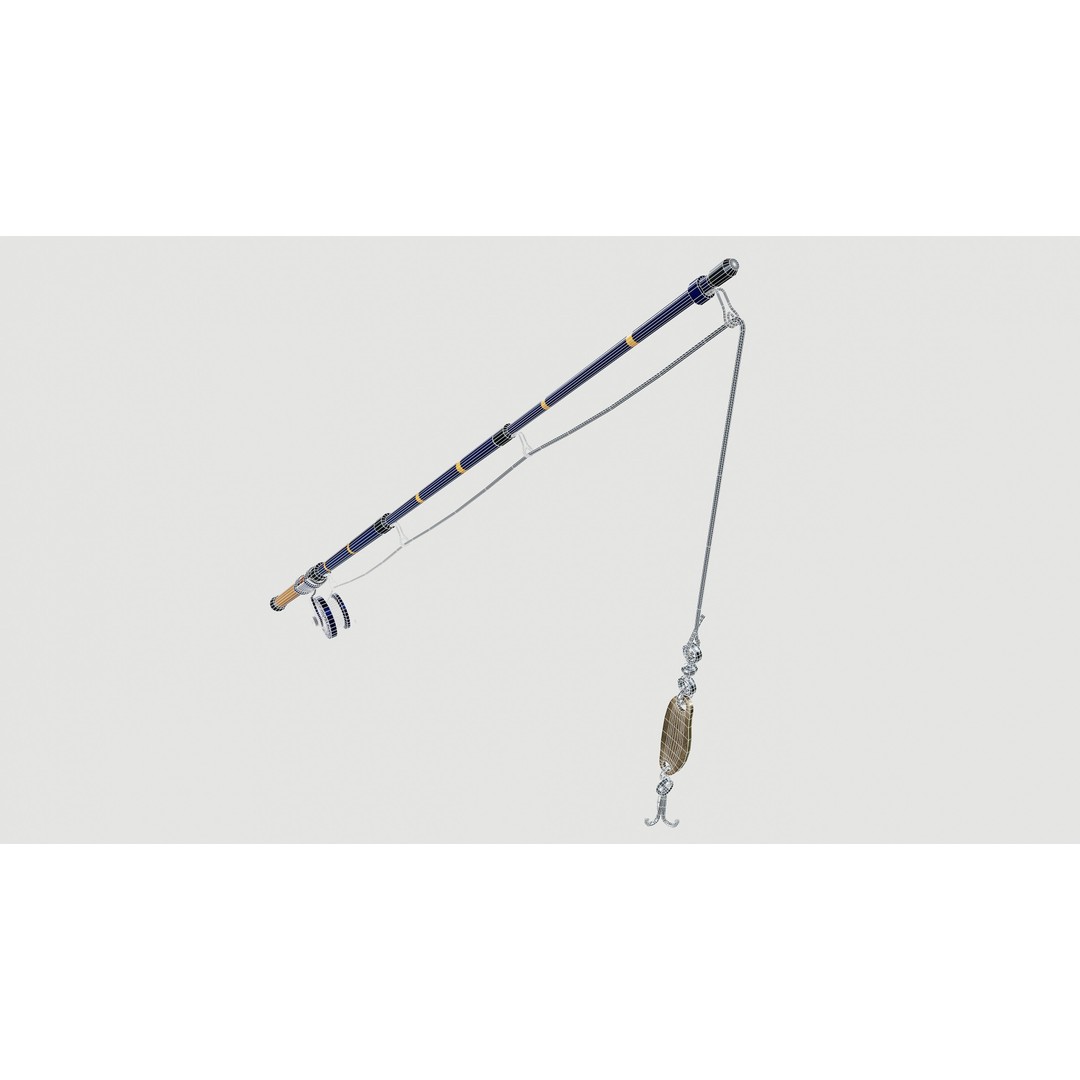 Fishing Rod 3D Model – Low Poly PBR Model, FBX Format - View 7