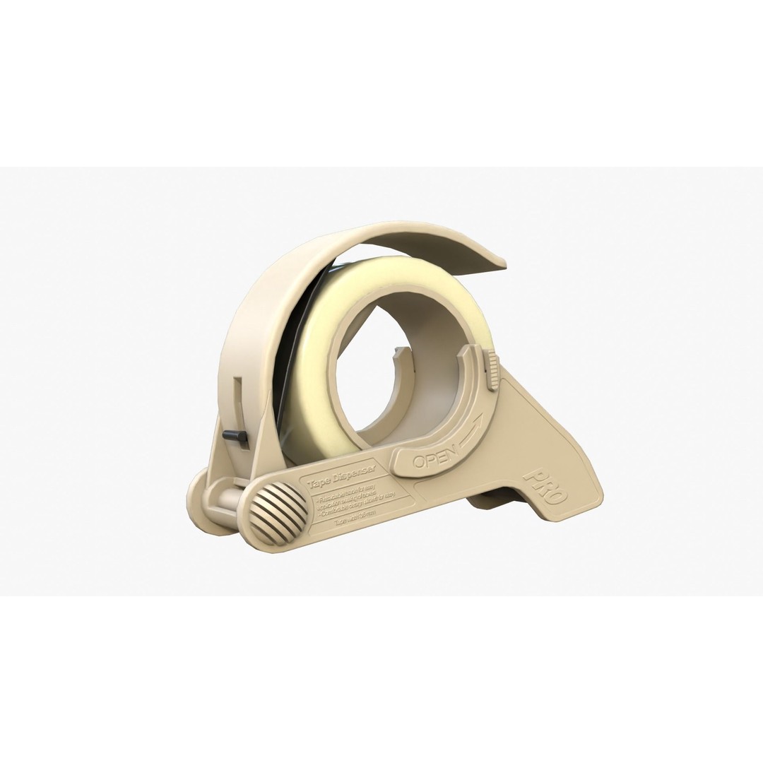 Tape Dispenser 3D Model – Low Poly PBR Asset, FBX & OBJ Formats - View 3