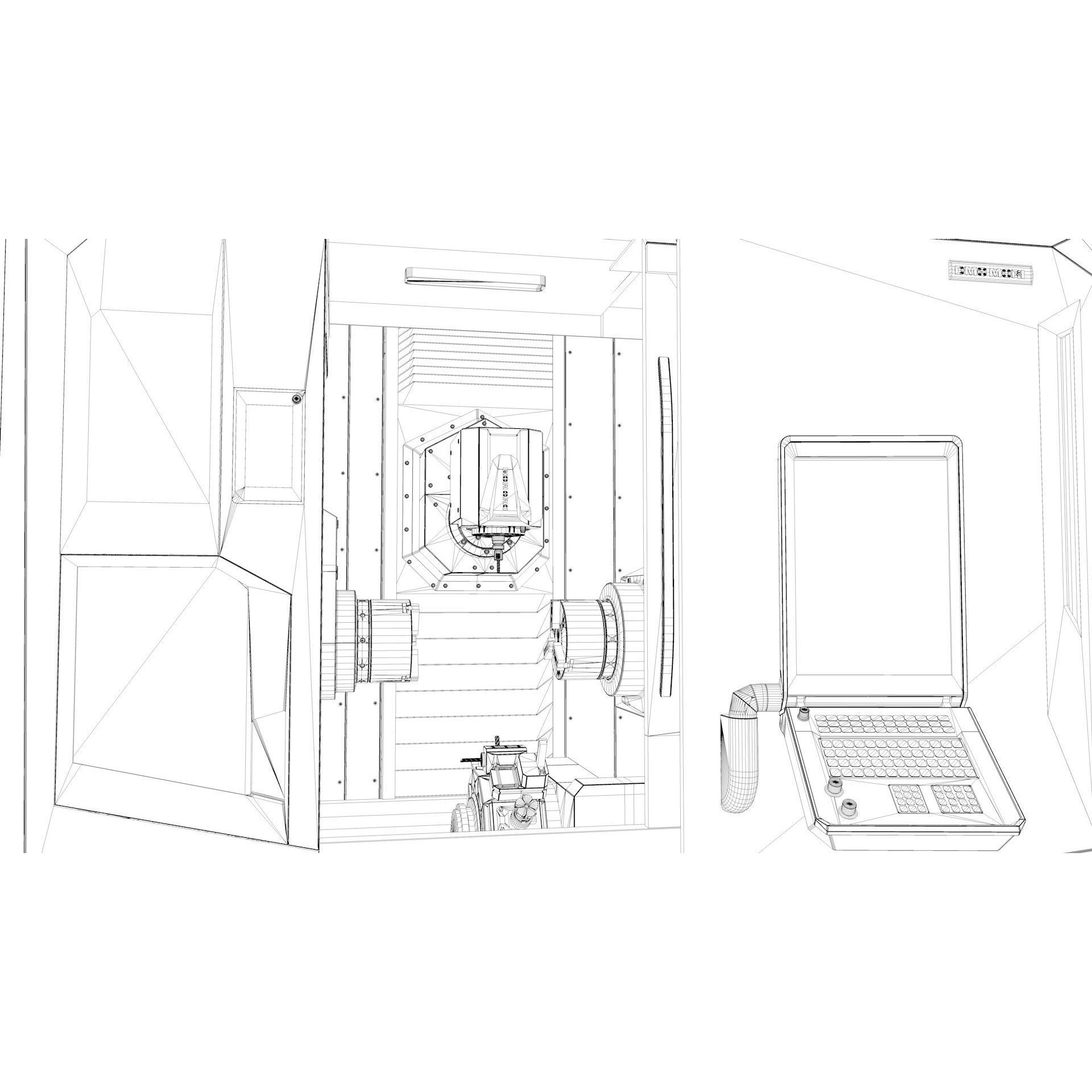 Milling Machine DMG NTX 500 - Rigged 3D Model