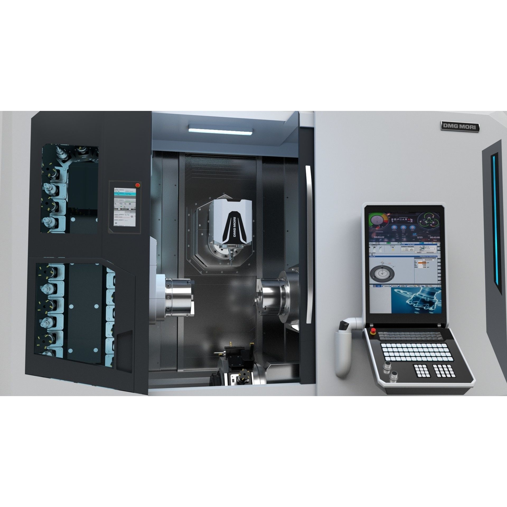 Milling Machine DMG NTX 500 - Rigged 3D Model - View 10