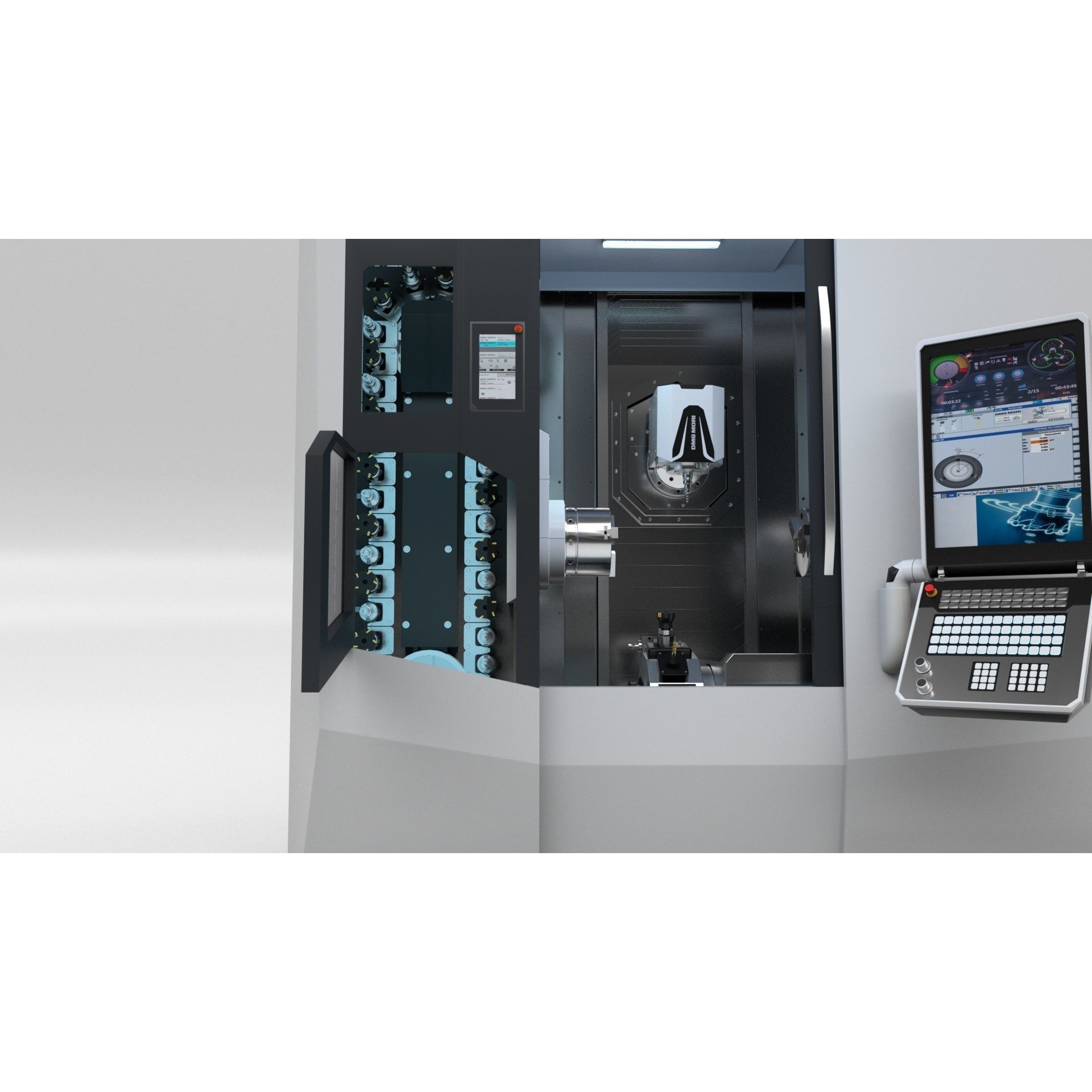 Milling Machine DMG NTX 500 - Rigged 3D Model - View 30