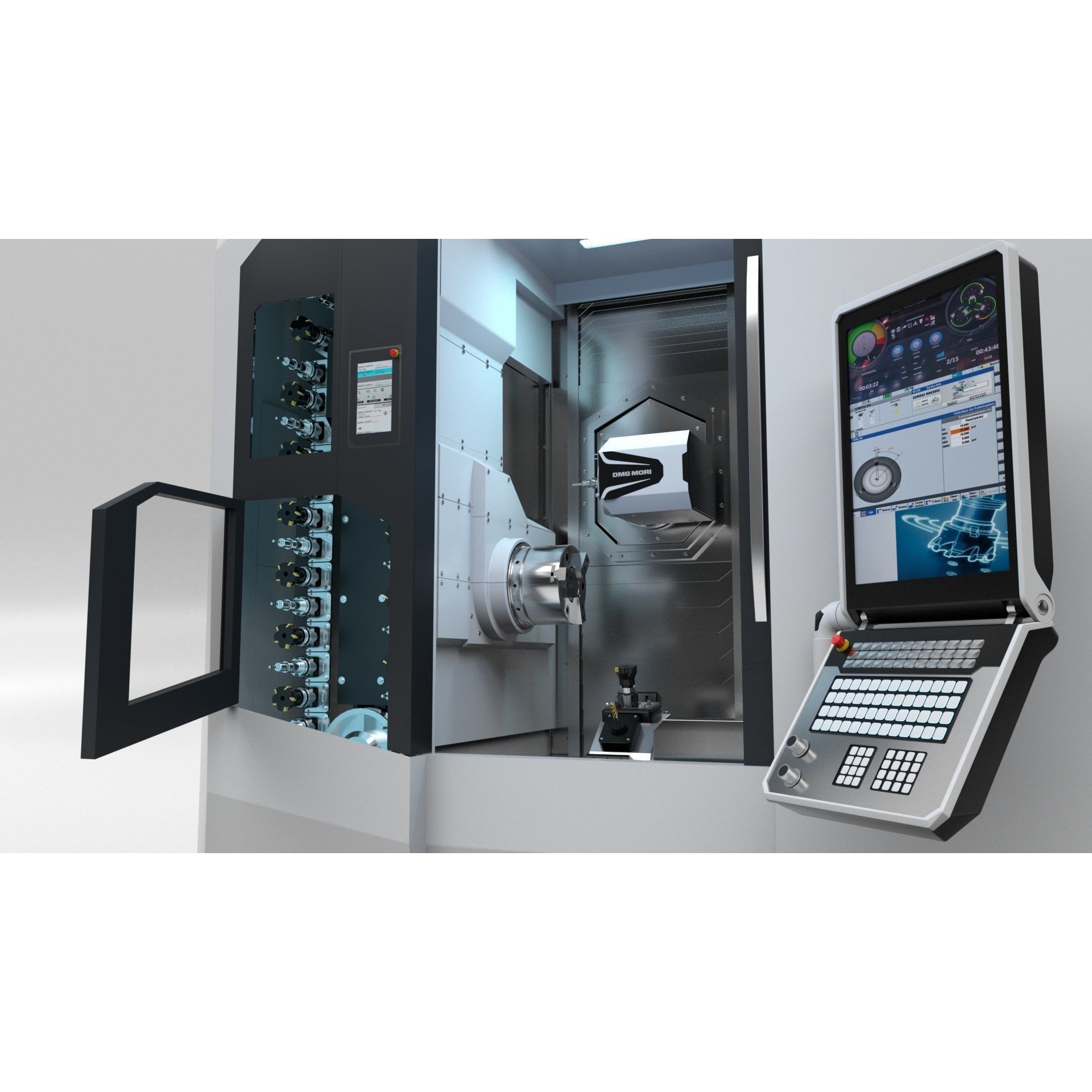 Milling Machine DMG NTX 500 - Rigged 3D Model - View 32