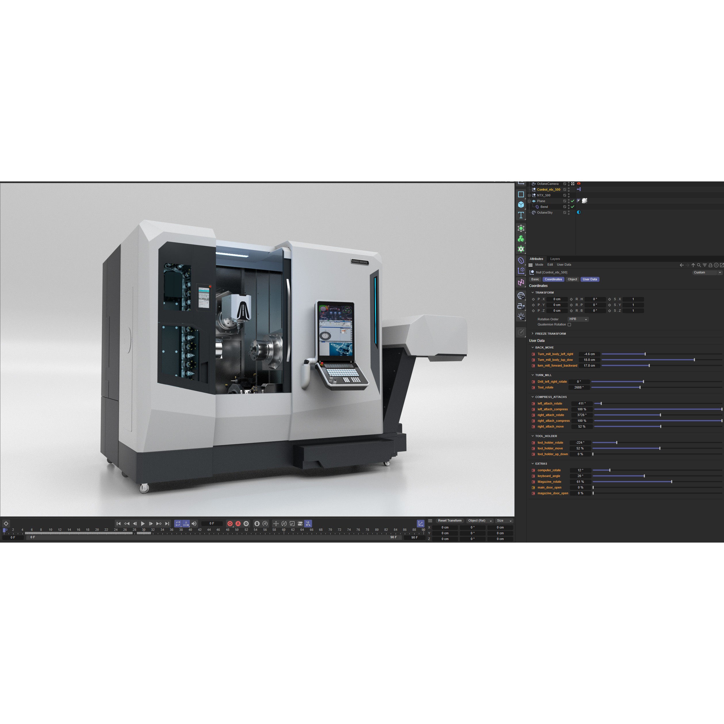 Milling Machine DMG NTX 500 - Rigged 3D Model - View 35