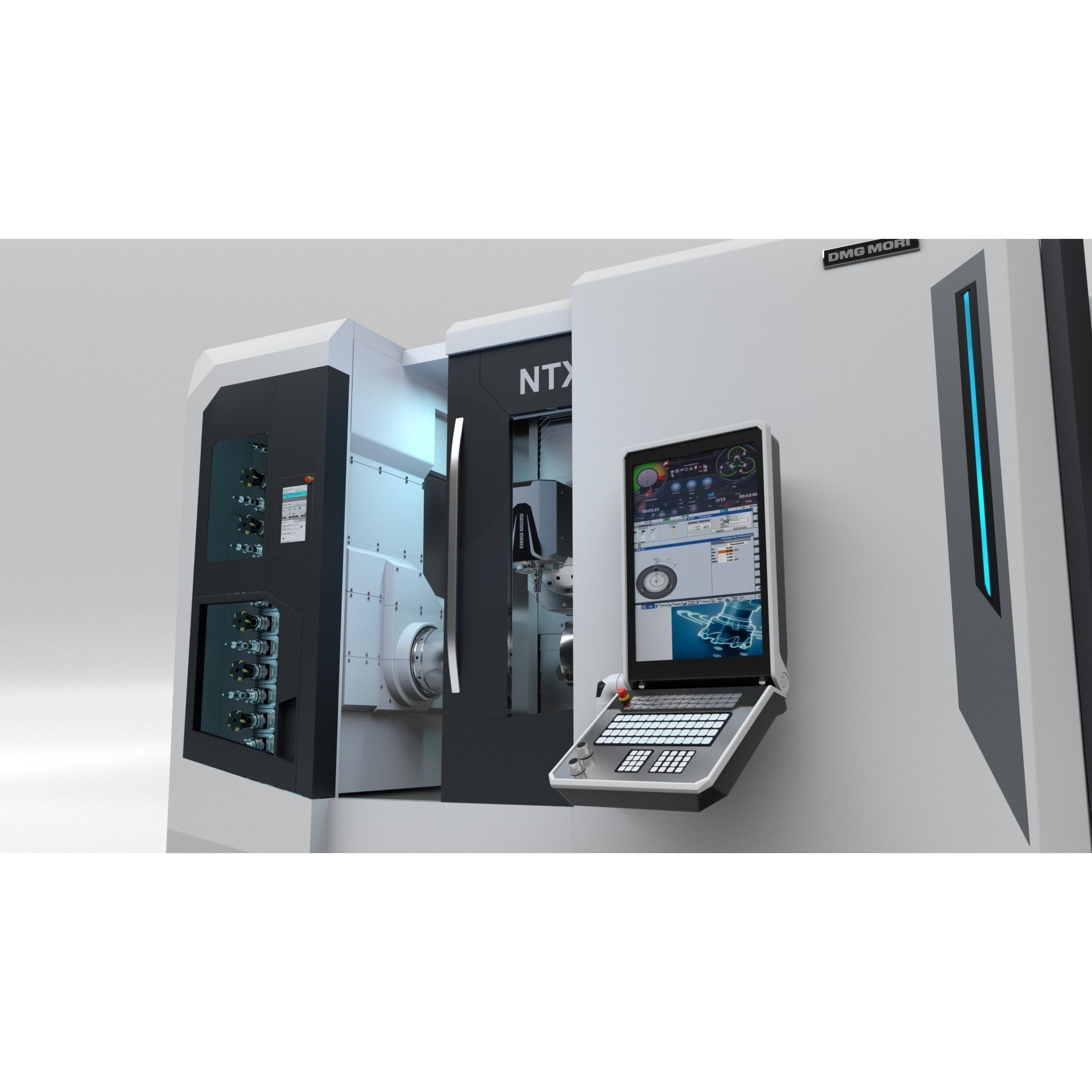 Milling Machine DMG NTX 500 - Rigged 3D Model - View 9