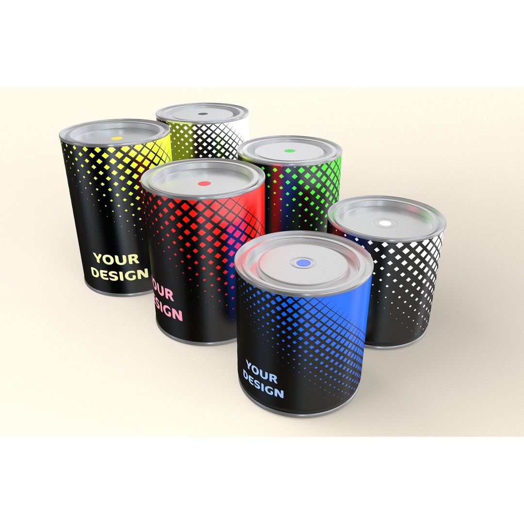 Paint Cans 3D Model – Realistic Aluminum Containers, FBX, PBR - View 3
