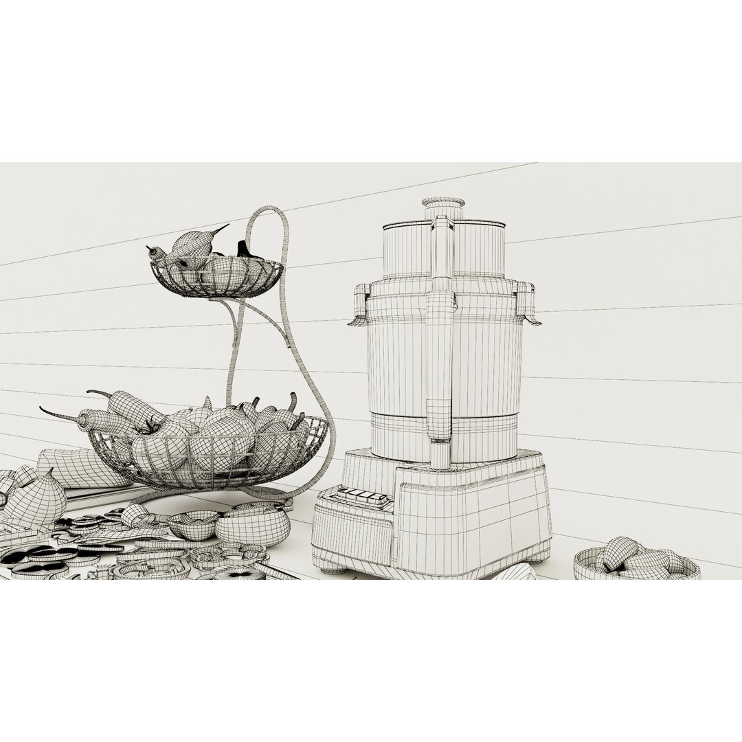 PBR Kitchen Tools 3D Model – Blender File with High-Quality Textures
