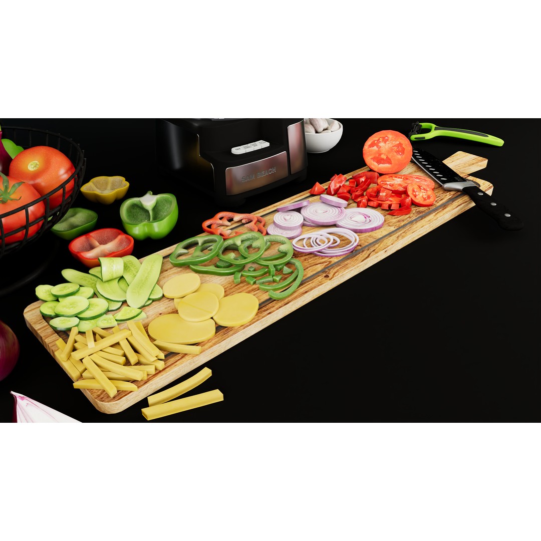 PBR Kitchen Tools 3D Model – Blender File with High-Quality Textures - View 6