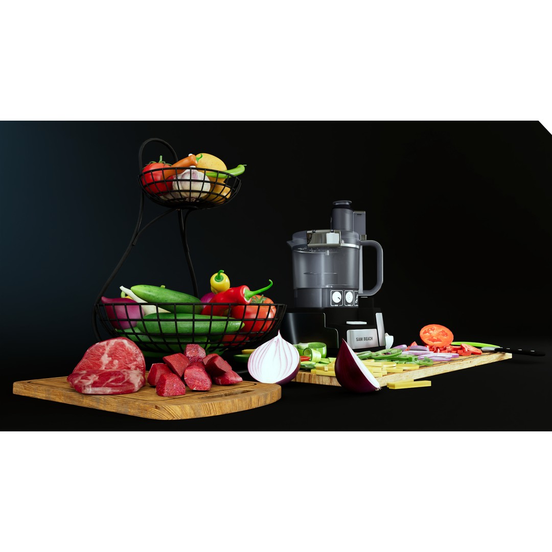 PBR Kitchen Tools 3D Model – Blender File with High-Quality Textures - View 8