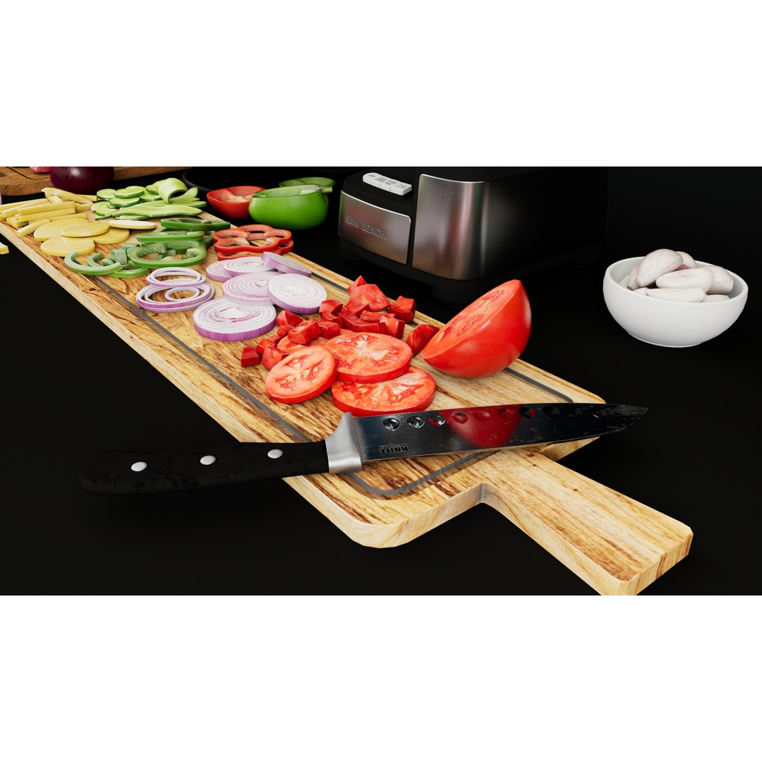PBR Kitchen Tools 3D Model – Blender File with High-Quality Textures - View 9