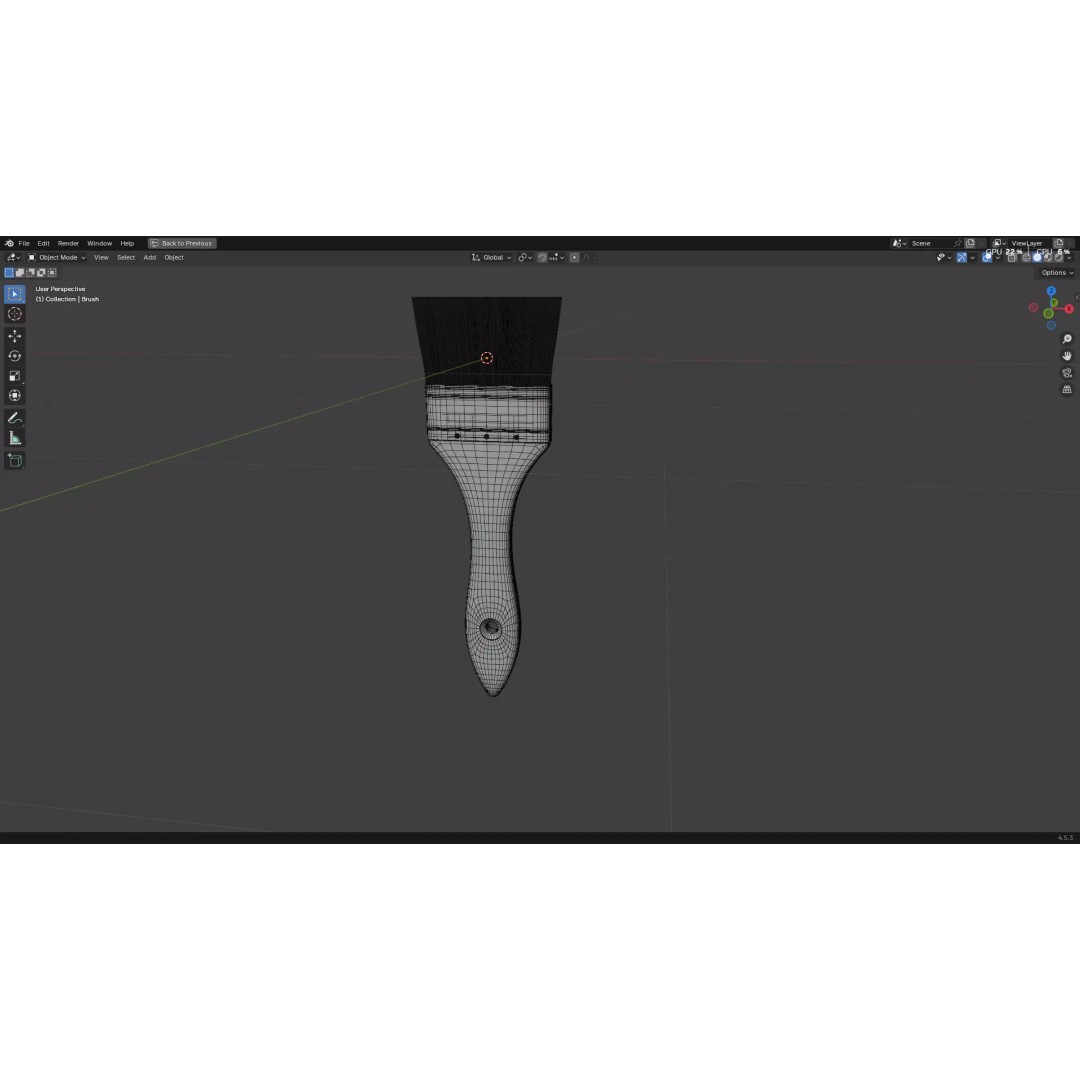 Paint Brush 3D Model – Low Poly PBR Asset, FBX, OBJ, Blender