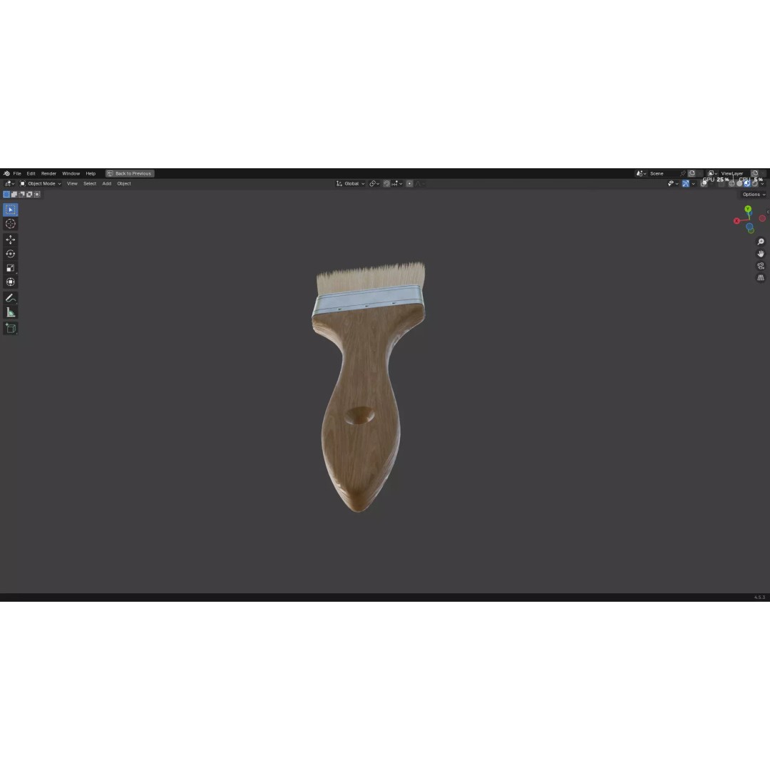 Paint Brush 3D Model – Low Poly PBR Asset, FBX, OBJ, Blender - View 12