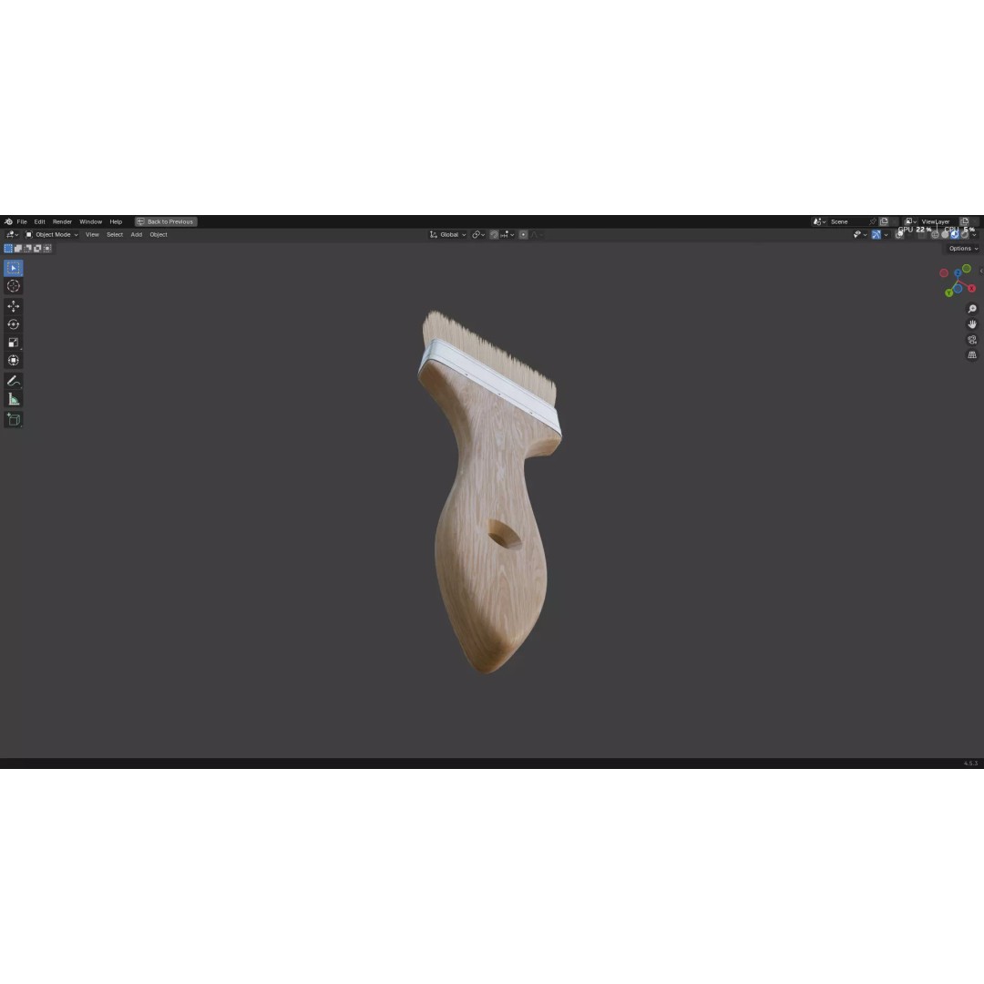 Paint Brush 3D Model – Low Poly PBR Asset, FBX, OBJ, Blender - View 13