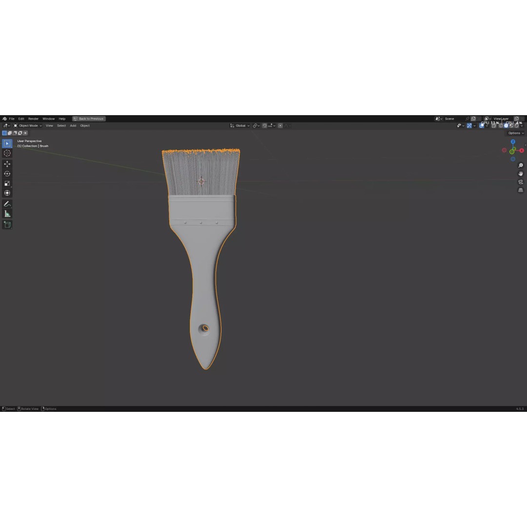 Paint Brush 3D Model – Low Poly PBR Asset, FBX, OBJ, Blender - View 15