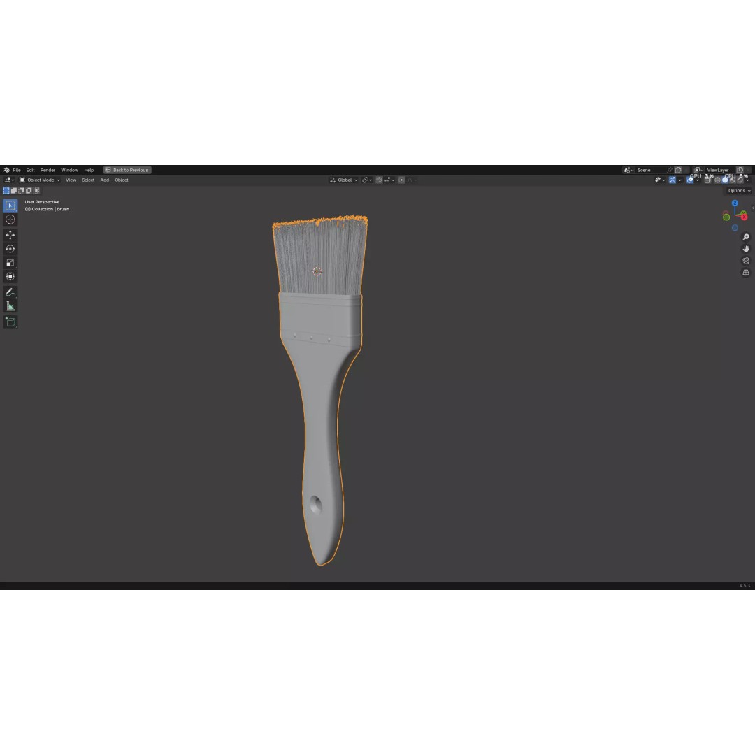 Paint Brush 3D Model – Low Poly PBR Asset, FBX, OBJ, Blender - View 16