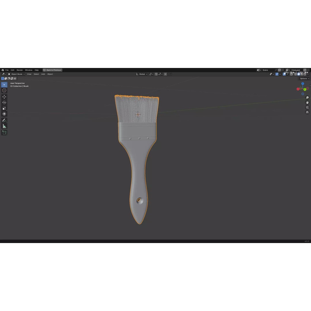 Paint Brush 3D Model – Low Poly PBR Asset, FBX, OBJ, Blender - View 17