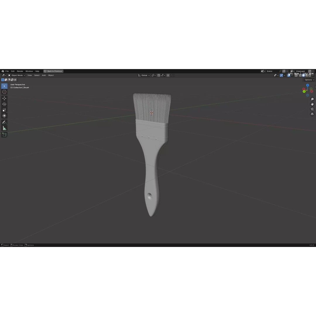 Paint Brush 3D Model – Low Poly PBR Asset, FBX, OBJ, Blender - View 18