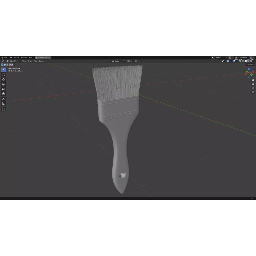 Paint Brush 3D Model – Low Poly PBR Asset, FBX, OBJ, Blender - View 19