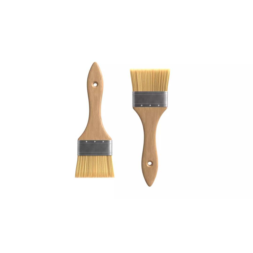Paint Brush 3D Model – Low Poly PBR Asset, FBX, OBJ, Blender - View 2