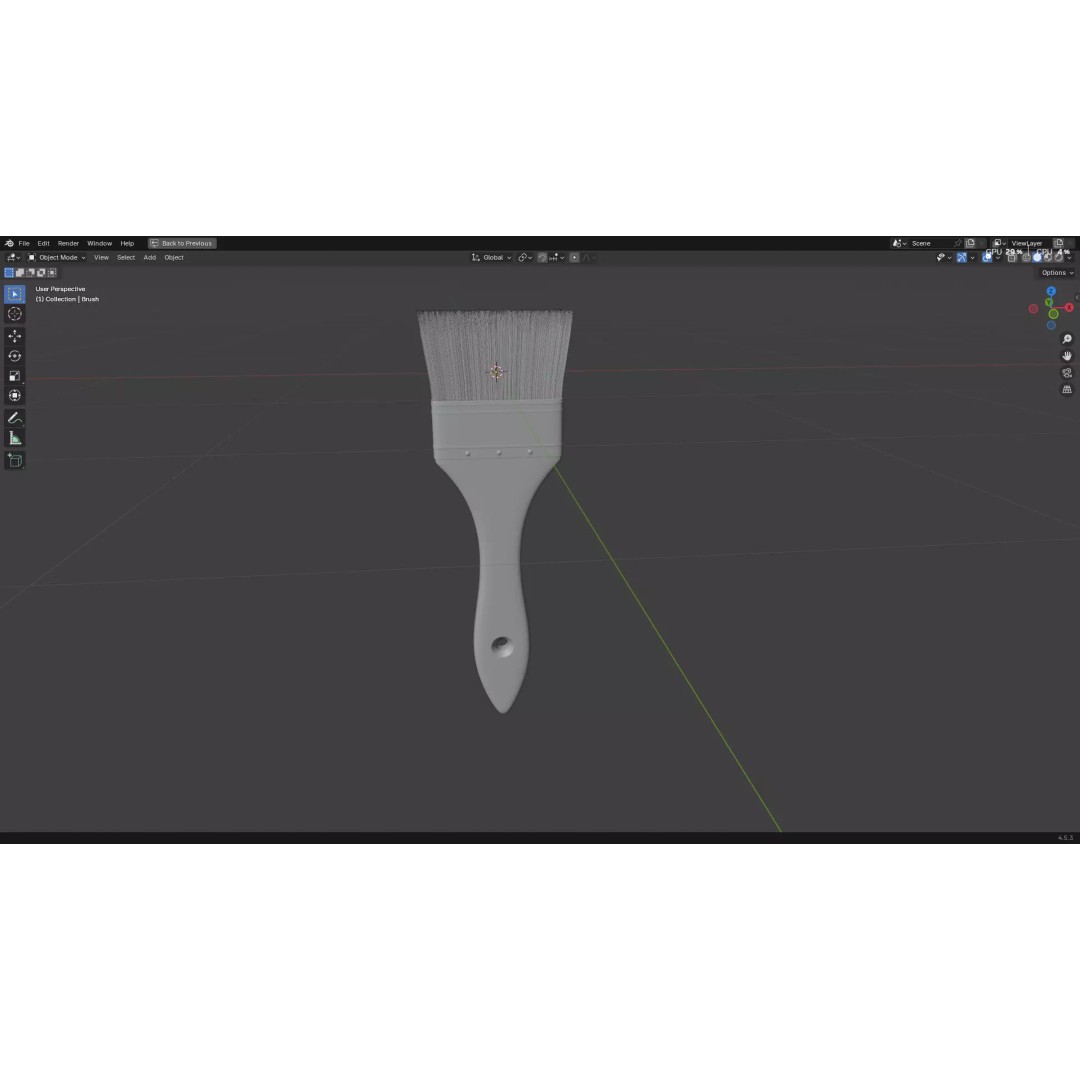 Paint Brush 3D Model – Low Poly PBR Asset, FBX, OBJ, Blender - View 20