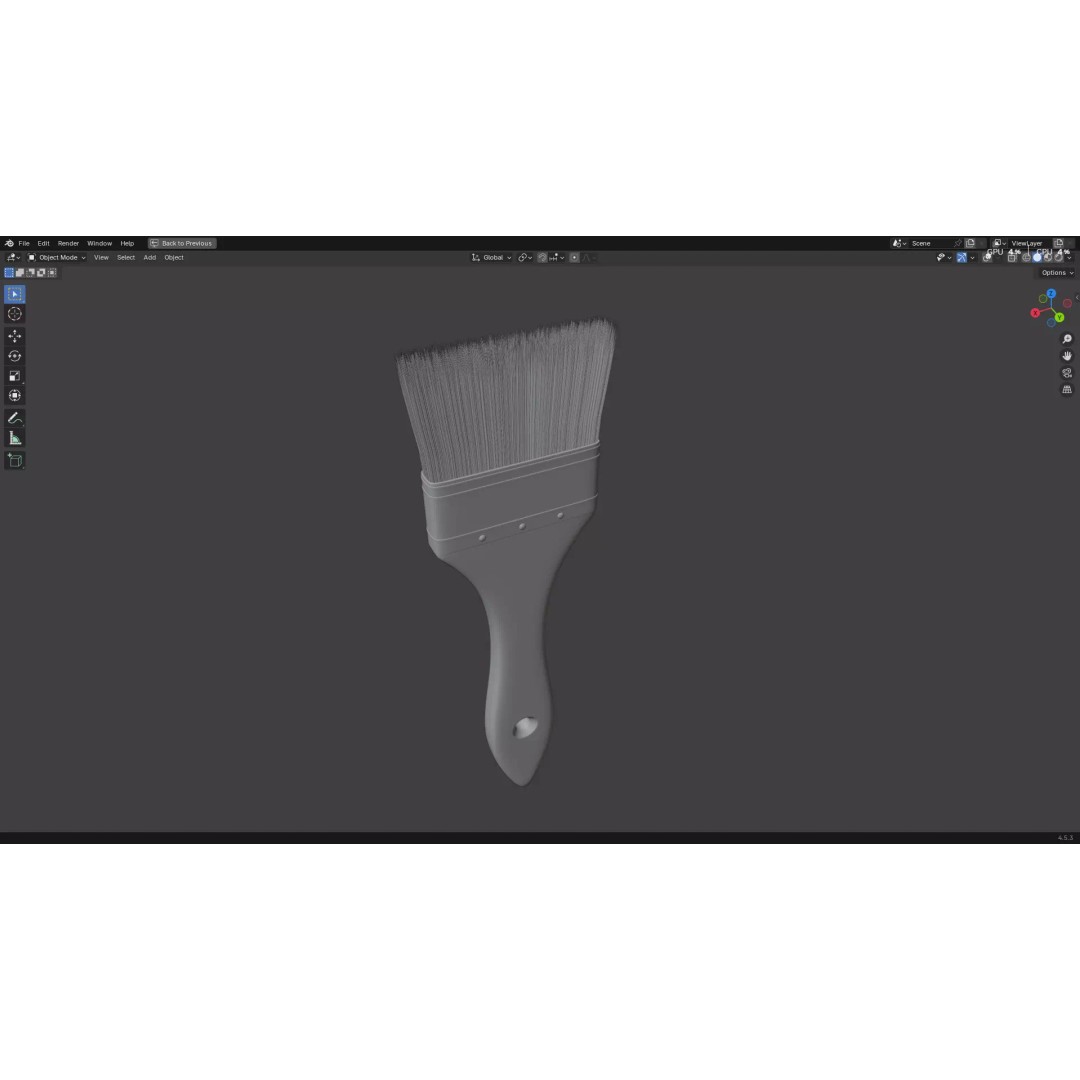 Paint Brush 3D Model – Low Poly PBR Asset, FBX, OBJ, Blender - View 22
